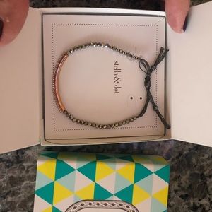 New Stella & Dot rose gold w stones adj. bracelet
